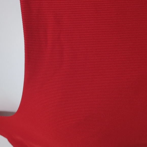 Athleta bright red one piece low back ribbed swimsuit - Picture 3 of 8